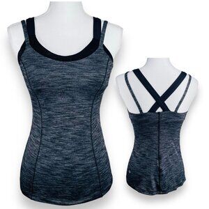 LULULEMON Run for the Gold Built in Bra Womens Gray Athletic Workout Tank Top 2